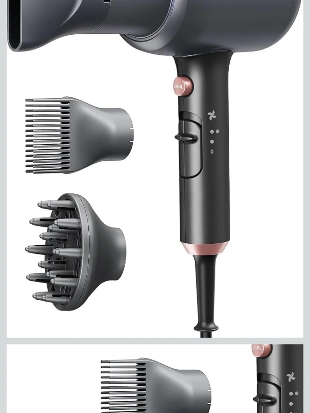 Wavytalk Blown Away Ionic Hair Dryer with Diffuser for Curly Hair